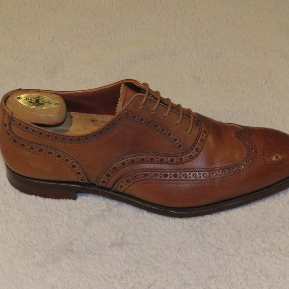 Paul Stuart Prestige Hoyt x C&J Hand Grade Tan Antique Calf Full Brogue 8.5E US - Picture 2 of 10